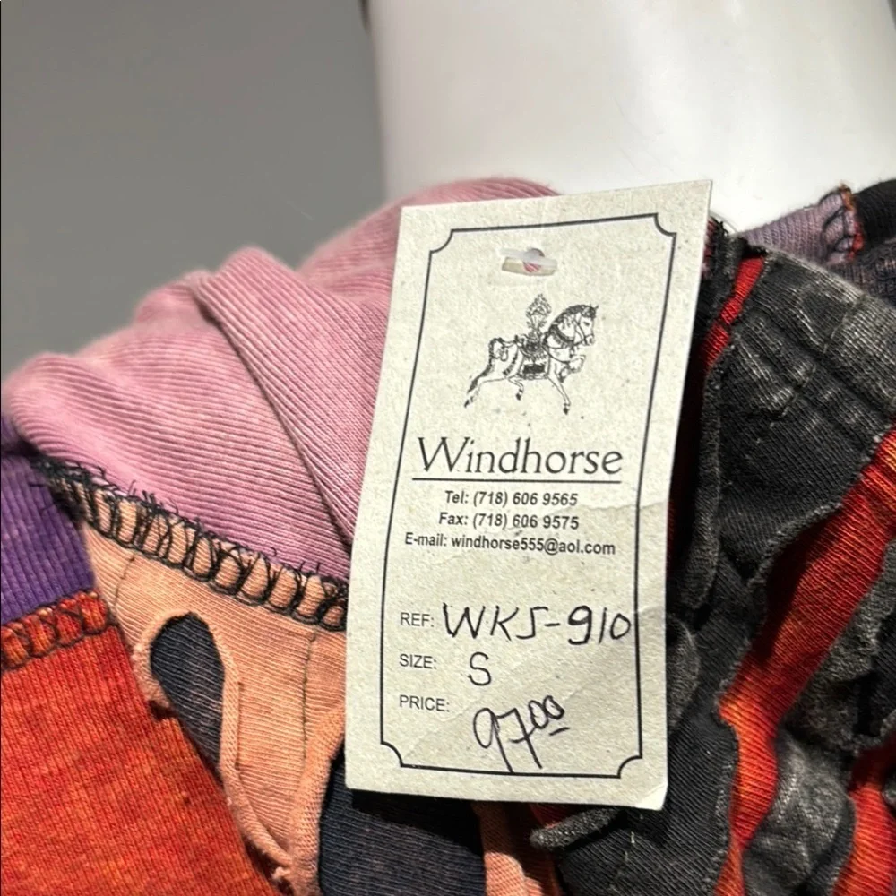 Vibrant Patchwork Hooded Jacket with Purple and Orange Accents - Picture 3 of 9